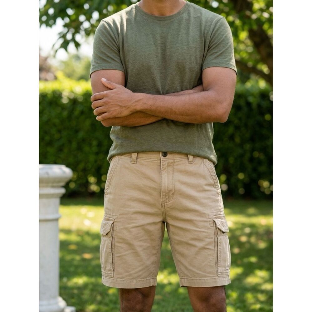 AF men’s 10” military inspired khaki cargos NWT SZ 34